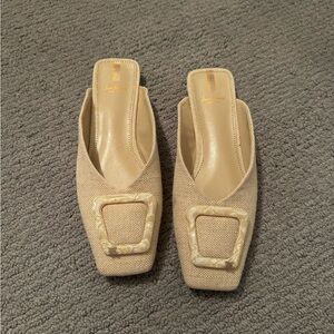 Sam Edelman woven cream mules size 9 NEVER WORN